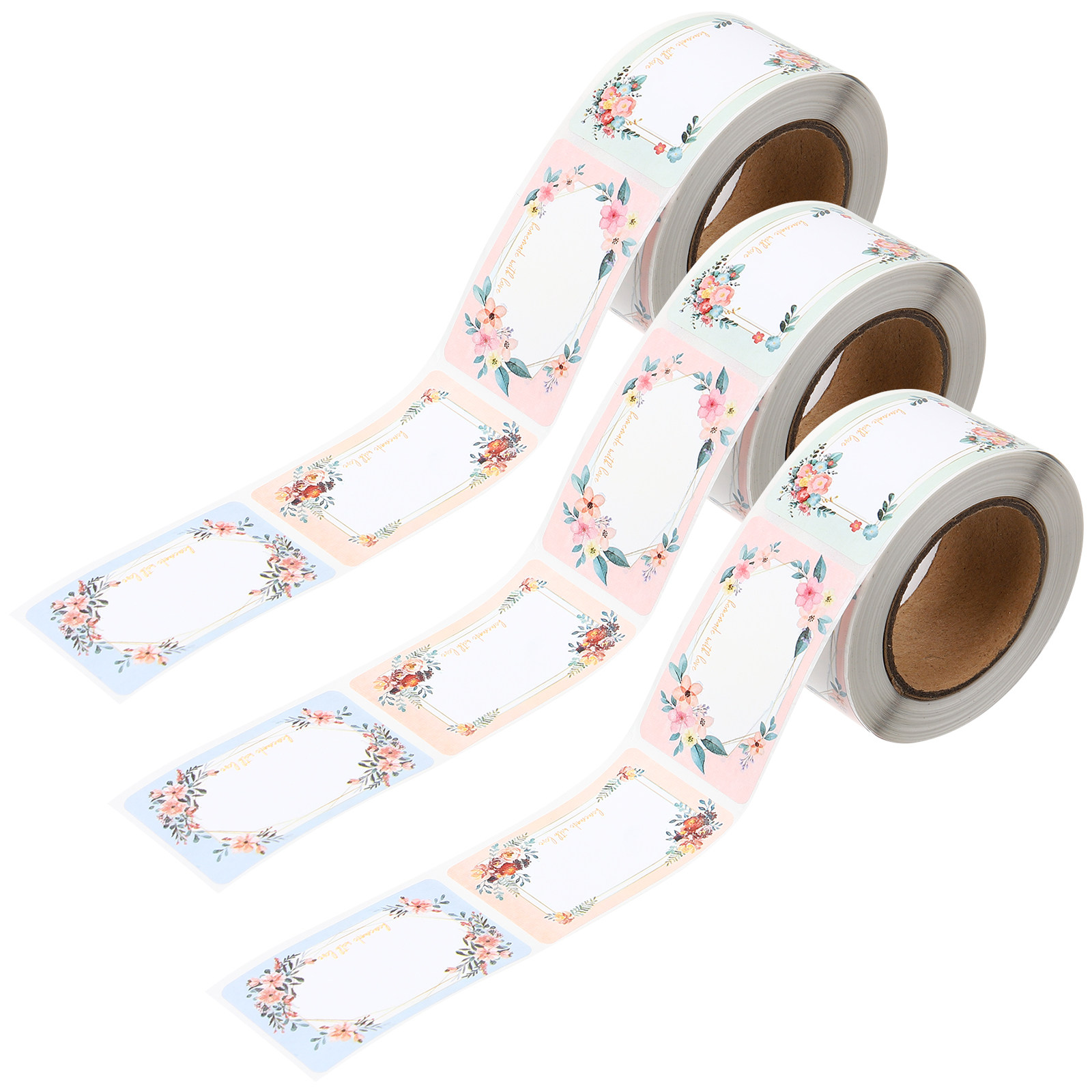 Food Storage Labels - 3 Rulo Boş İsim Etiketi, Çiçek