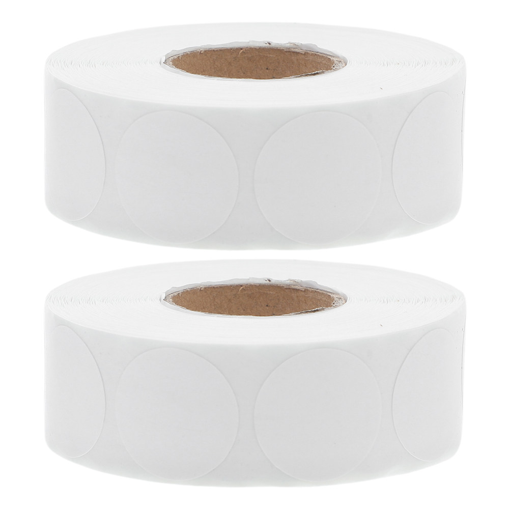Food Storage Labels - 5 Rulo Yuvarlak Etiket, Beyaz, Kendinden